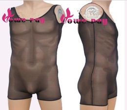 Mens Sexy Corsets Teddies Bodysuits Lingerie Sexy Leotards Men039s Jumpsuit See through Lace Gauze Undershirts Gay Sheer Shaper4469706