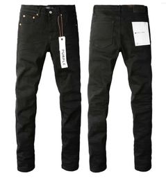 Jeans maschile 2024 marca viola Solid streetwear Fashion Black Denim Slimt tratto