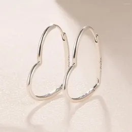 Stud Earrings Factory Wholesale 925 Sterling Silver Love Heart Hoop Dangle Fits European Jewellery Fashion