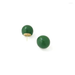 Dangle Earrings For Women Acrylic Pure Color Orange And Green Bead 3D Round Earring
