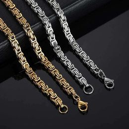 High Quality 4mm Stainless Steel Emperor Chain Personalised Necklace Byzantine Titanium Steel Jewellery Men's Necklace