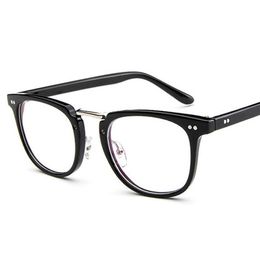 Fashion Square Glasses Frame Men 2022 High Quality Prescription Eye Optical rivet eyeGlasses frame retro Women Spectacle Eyewear254G