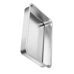 Dinnerware Sets Trays Stainless Steel Square Basin Buffet Plates Fruit Serving Holder For Bread Dishes Container Canteen