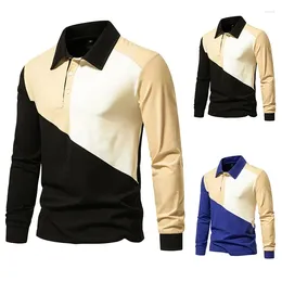Men's Casual Shirts 2023 Spring And Autumn Coloured Polo Long Sleeve T-shirt Personalised Top