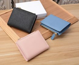 Women's Luxury Zipper Wallet Fashion Designer Credit Card Holder Folding Buckle Coin Purse Leather Original Box Best Selling Europe