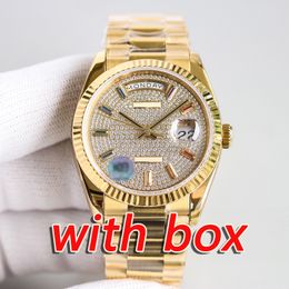 Designer watches High quality Womens watches 36mm daydate with diamonds automatic mechanical watches 904L stainless steel diamond watch band waterproof with box