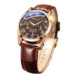 Wristwatches Business Quartz Watch PU Leather Strap Quality Daily Quarts Watches Suitable For Dating Gift