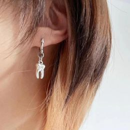 Hoop Earrings 1/2PCS Jewelry Tooth Stud Grunge Rock Accessory For Women Punk Korean Fashion