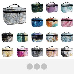 Cosmetic Bags Style Women's Portable Makeup Bag Marble Pattern Large Capacity Design Easy To Store Fit Give Girlfriend Birthday Present