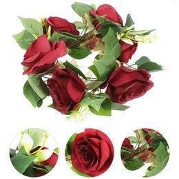 Decorative Flowers Garland Flower Wreaths Rings Wedding Party Decoration For Pillars Centerpieces Tables Layout Props Rose