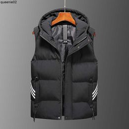 Women's Vests Down cotton vest men's new winter waistcoat trend Korean slim fit hooded casual