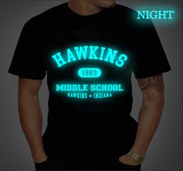 Stranger Things 1983 Print Oversized T shirt Men Women Hawkins Middle 1983 School Luminous Tees Hip Hop Glowing T Shirts 2206119267768