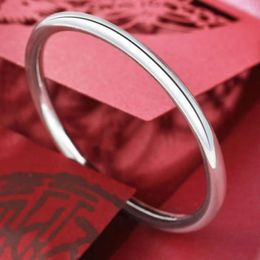 Bangle Inheritance Of Ancient Law Bracelet Women's Solid Closed Mouth Silver Plated Handmade Smooth Round Simple Style Jewellery