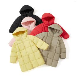 Jackets Kids Toddler Baby Girls Boys Winter Warm Thick Solid Cotton Long Sleeve Padded Jacket Coat Clothes