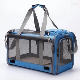 Cat Carriers Pet Bag Breathable Travel Outdoor For Dogs Cats Collapsible Messenger Handbag Portable Packaging Carrying Supplies