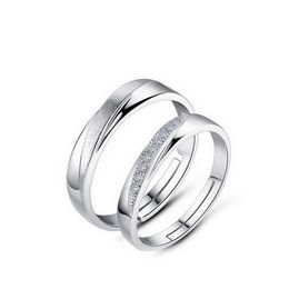 New Solid 925 Sterling Silver Couple Rings for Women Men Wedding Engagement Adjustable Rings Band new ring Jewellery N21295v