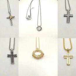 Collana di designer Dy per donne cross diamanti uomini a sospensione di gioielli di lusso personalizzati 925 collane a catena in oro in oro in argento sterling con scatola all'ingrosso