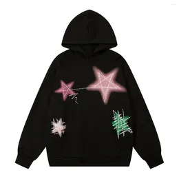 Men's Hoodies LACIBLE Graffiti Line Star Hoodie Coat 2024 Selling Hip Hop Sweatshirt Spring Autumn Loose Casual Men Women