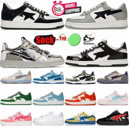 10A 2024 Designer Shoes For Men Women Sta Sk8 Black White Patent Leather Suede Grey Green Silver Shark Pink Trainers Plate-forme Work Out Walk Casual Star Sneakers