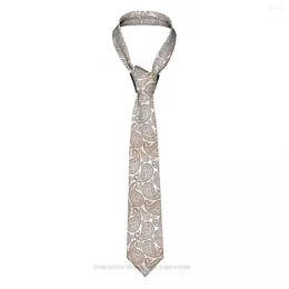 Bow Ties Vintage Gold White Paisley 3D Printing Tie 8cm Wide Polyester Necktie Shirt Accessories Party Decoration