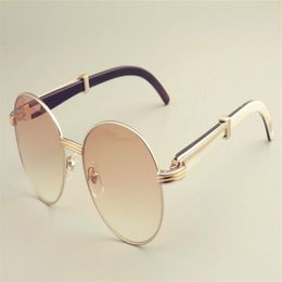 2019 new round frame sunglasses 19900692 sunglasses retro fashion sun visor natural mixed horns mirror le300o