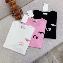 fashion women T shirt designer t shirts womens solid color printing letters cut cloth graphic Tee casual loose thin round neck pullover cotton short-sleeved tee