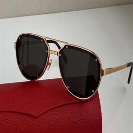 Fashion Pilot Sunglasses 0195s Metal Gold Frame Grey Lens Sunglasses occhiali da sole firmati glasses uv400 outdoor protection eye287M