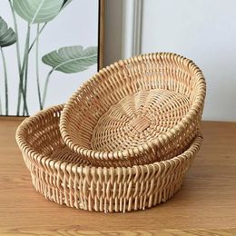 Plates Fruit Basket Bread Eye-catching Great Decor Handwoven Rattan Proofing For Home Dinner Serving