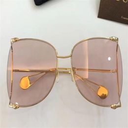 NEW 2019 FASHION 0252S SUNGLASSES GOLD FRAME FIVE COLOUR LENSES WITH BOX 63mm306d