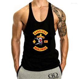 Men's Tank Tops Bandidos MC Worldwide Logo Motorcycle Club Top Men Sleeveless S-3XL