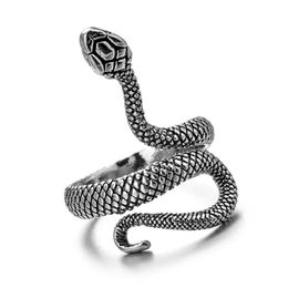 Simple ornament snake ring opening winding king cobra ring accessories for men and women