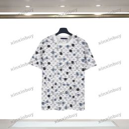 xinxinbuy 2024 Men designer Tee t shirt dots Wave point Letter printing short sleeve cotton women Black white gray XS-XL