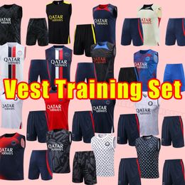 adults 23 24 MBAPPE soccer Tracksuits 2023 2024 DI MARIA WIJNALDUM SERGIO RAMOS HAKIMI fourth Maillots football kit ICARDI VERRATTI Training vest sets pants