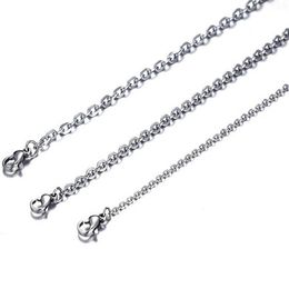 100pcs Lot Fashion Women's Whole in Bulk Silver Stainless Steel Welding Strong Thin Rolo O Link Necklace Chain 2mm 3mm w288m