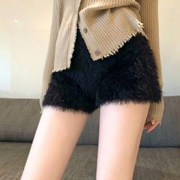 Women's Shorts Knitting For Women High Waist Elastic Knit Warm Fashion Female Chic Lady Solid Colour Seamless Bottom Tight Soft