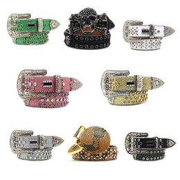Designer belt bb belts Fashion Luxury mens belt and lady belt leather belts decorated with Colourful diamonds 3.8 cm
