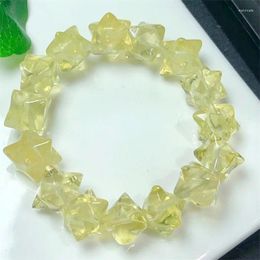Link Bracelets Natural Citrine Merkaba Bracelet Crystal Gemstone Energy Stone Jewelry Gift For Women 1pcs 11mm