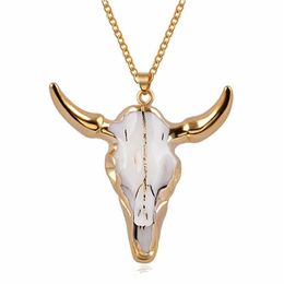 Designer Necklace Luxury Jewelry Vintage Bull Skull Men'S Pendant Wrapped Gem Buffalo Cattle American Western National Style 1922