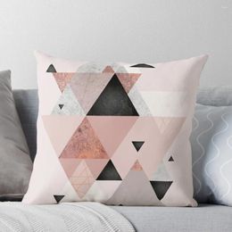 Pillow Geometric Compilation In Rose Gold And Blush Pink Throw Decorative Sofa Plaid Couch Pillows