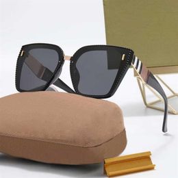 Designer Sunglasses Classic Rectangle Glasses Fashion Letter Stripe Goggle for Men Women 5 Option Top Quality339B