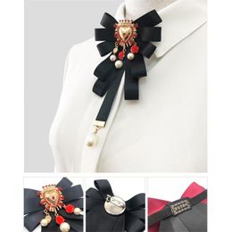 Pins Brooches Baroque Bowknot Bow Tie Cravat Bowtie Ribbon Ties Brooch Pins Women Fashion Jewellery Accessories221c