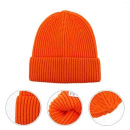 Berets Autumn Knitted Hat Warm Solid Color Fashion Trendy Hats Crochet Yarn Child Bonnet For Kids