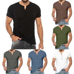 Men's T Shirts Fashion Spring And Summer Casual Short Sleeved Round Neck Solid Shirt Mens Large Tall Cotton Men