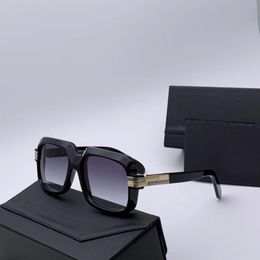 607 Black Gold Plastic Vintage Sunglasses Grey Gradient Retro Fashion Square Sunglasses Shades with box270n