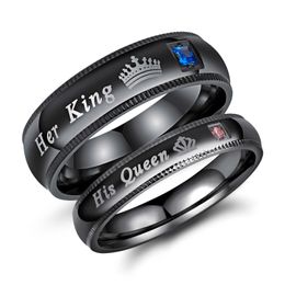 OPK Jewellery Couple Ring Herking His Queen Crown Couple Titanium Steel Pair Ring