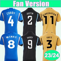 23 24 DOYLE JUSTIN Mens Soccer Jerseys WINKS COADY RICARDO MCATEER VARDY MAVIDIDI Home Away 3rd Football Shirts Short Sleeve Uniforms