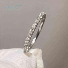 inbeaut 18K White Gold Plated Pass Diamond Test Round Excellent Cut 0 1 ct Micro D Colour Moissanite Ring 925 Siver Party Jewellery X2289