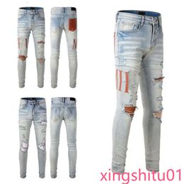 Y2K Designer Skinny Amirs Jeans Desig Colors Colors Long Hippop Remodery Denim Slimina Streetwear Pantaloni Skinny Shorts all'ingrosso Mens Shorts