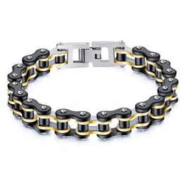 crossborder supply of three Colours optional Personalised motorcycle chain rock style bicycle chain stainless steel bracelet wholes2984