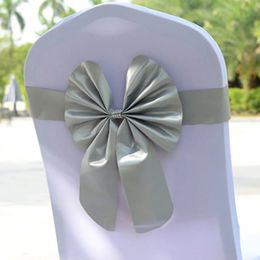 10Pcs Chair Sashes for Party Banquet Wedding Elastic Tie Free Bow Ties Band Decorative Knot Ribbon Cover 231222